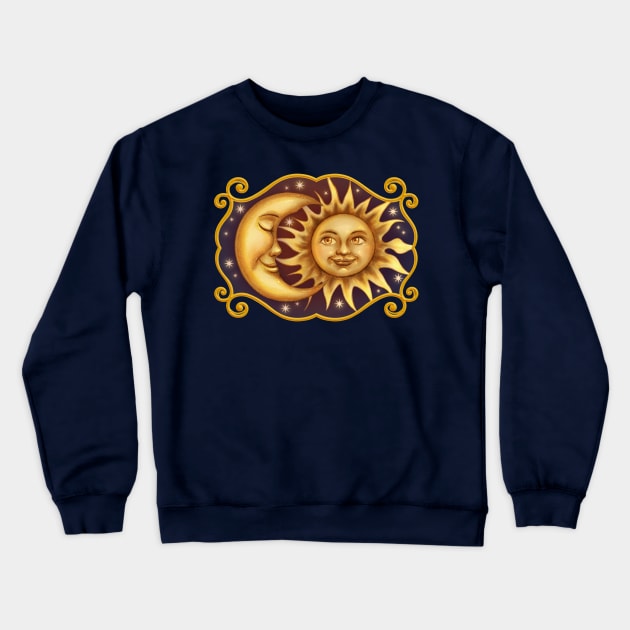 Mystical Sun and Moon Crewneck Sweatshirt by Ellador